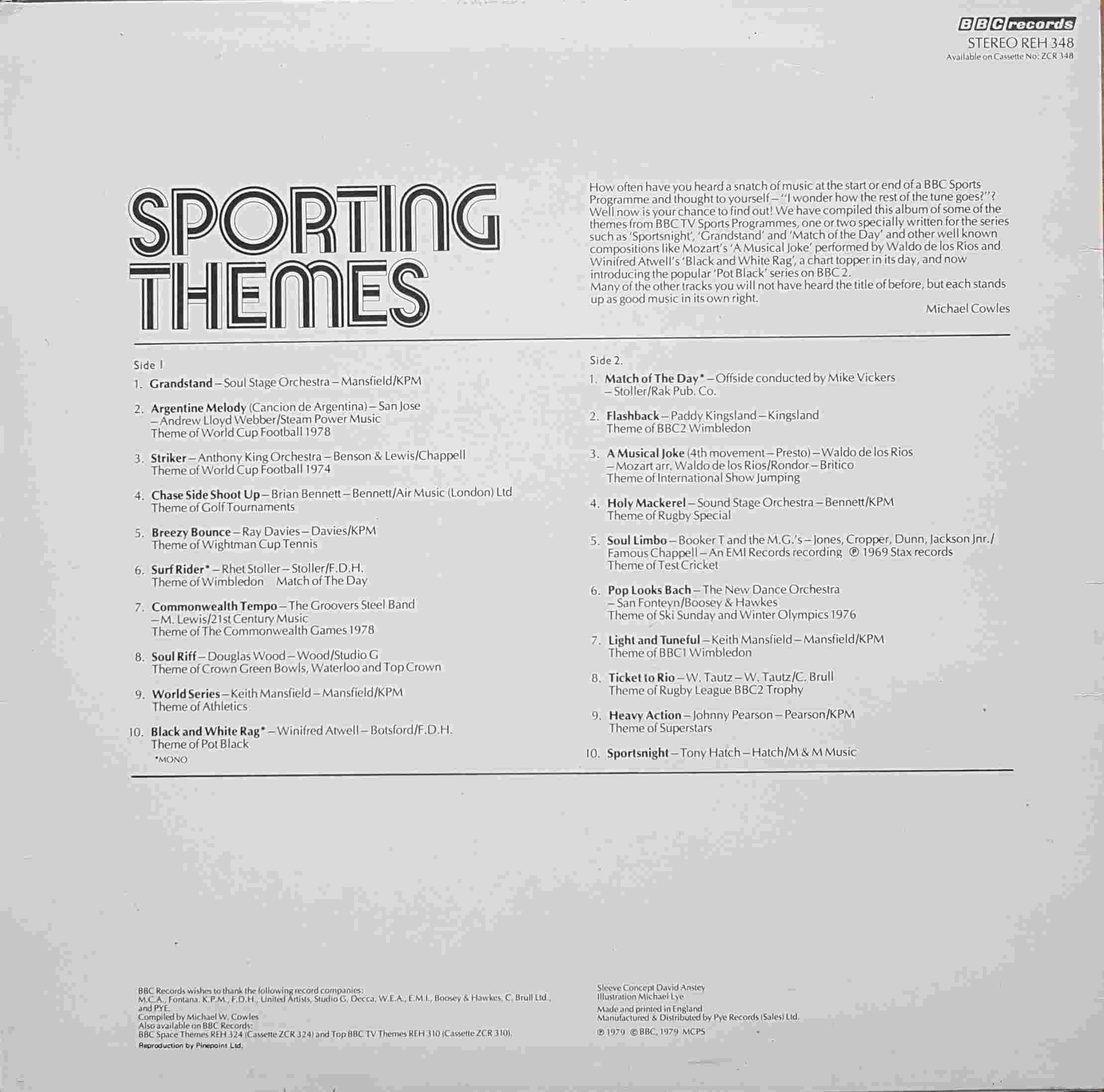 Picture of REH 348 BBC sporting themes by artist Various from the BBC records and Tapes library